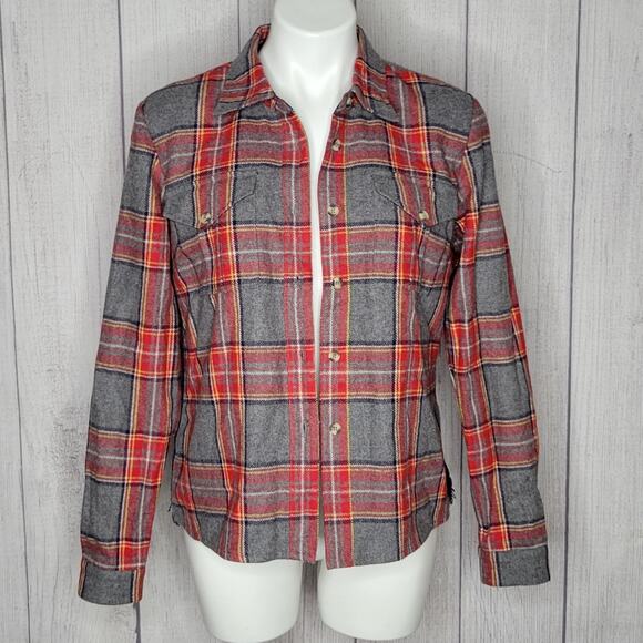 Sundance Wool Blend Button Up Shacket with Lace Panel, size 6 - Picture 3 of 7